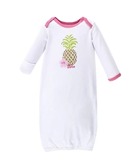 Hudson Baby Baby Girls Hudson 4Pk Interlock Gowns
