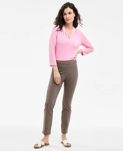 Jm Collection Women's Tummy-Control Cambridge Slim-Leg Pull-On Pants