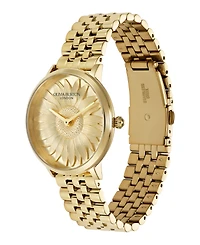 Olivia Burton Women's Sunflower Gold Tone Stainless Steel Bracelet Watch, 35mm