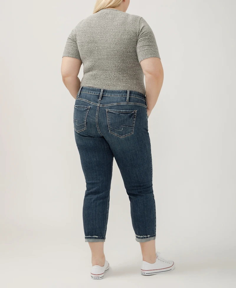 Silver Jeans Co. Plus Boyfriend Mid Rise Slim Leg