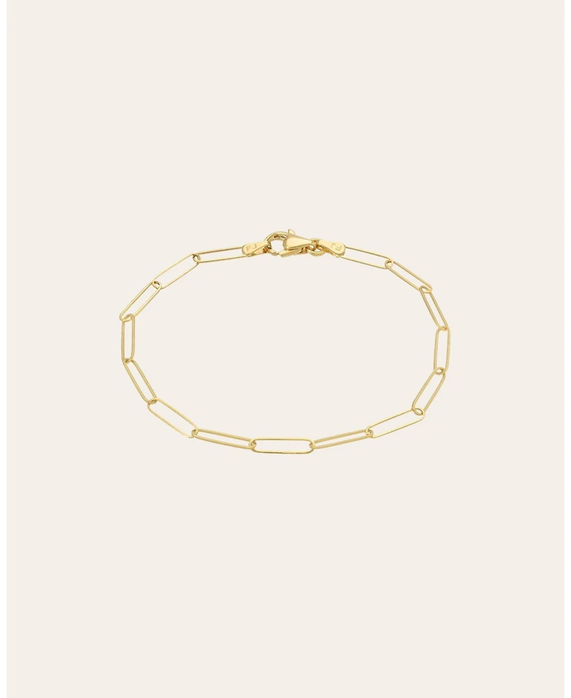 14k Gold Paper Clip Chain Bracelet