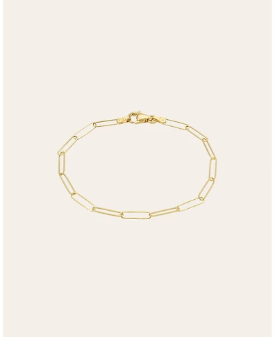 14k Gold Paper Clip Chain Bracelet