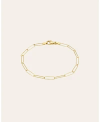 14k Gold Paper Clip Chain Bracelet