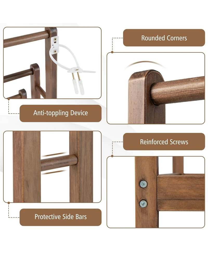 Freestanding Towel Rack 3-Bar Hand Towel Drying Stand with Bottom Storage Shelf