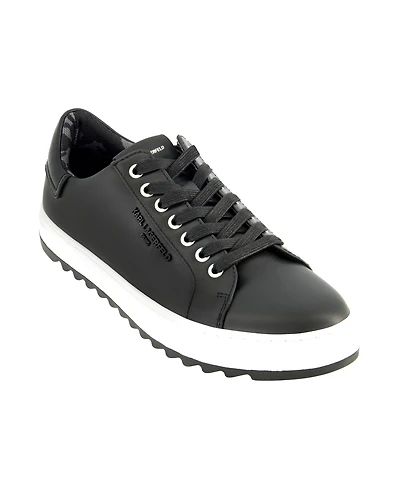 Karl Lagerfeld Paris Men's Logo Plain Toe Bit Sneakers