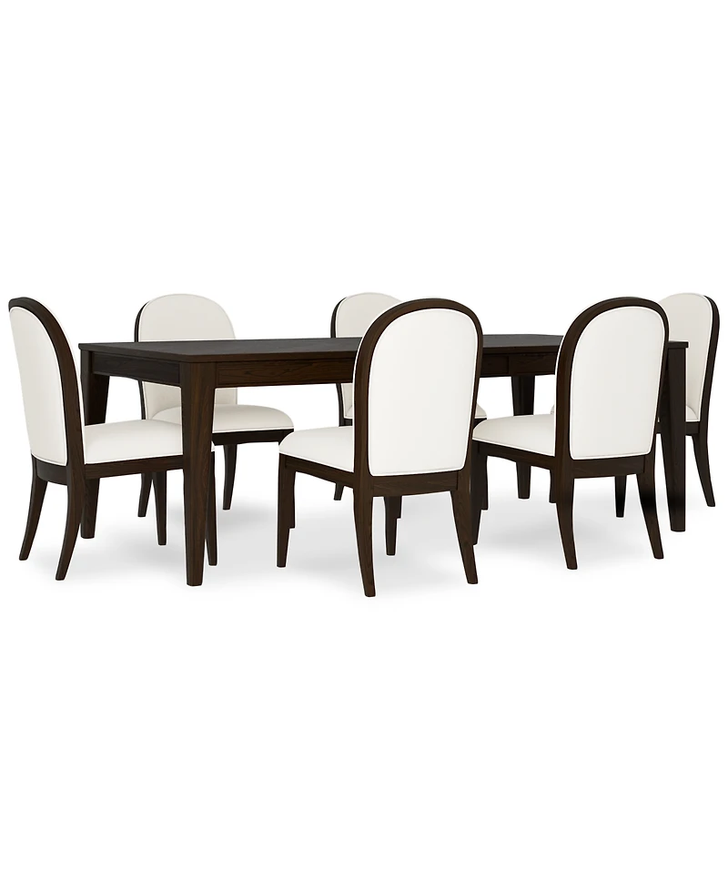 Mazen 7-Pc. Dining Set (Table & 6 Curved Side Chairs)