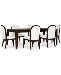 Mazen 7-Pc. Dining Set (Table & 6 Curved Side Chairs)