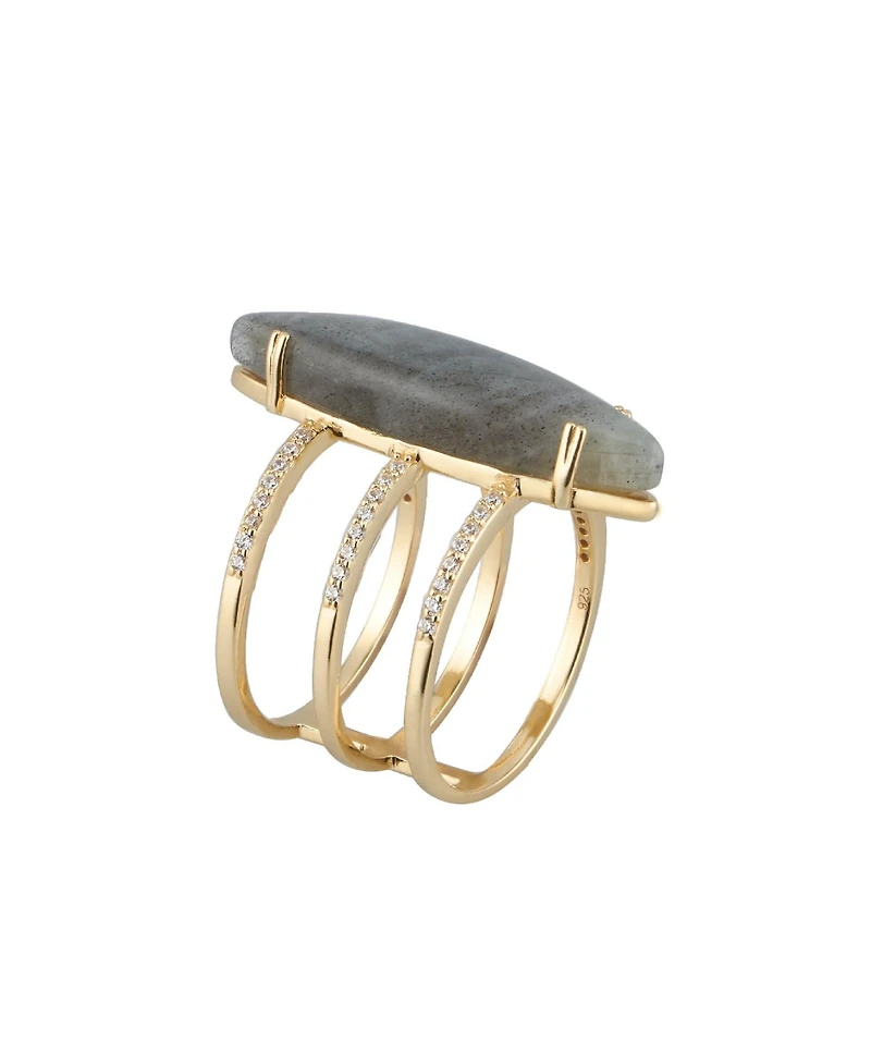 Adornia Fine Labradorite Marquis Ring 14k gold vermeil