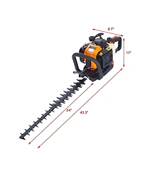26cc 2 cycle gas powered hedge trimmer , double sided blade 24",recoil gasoline trim blade