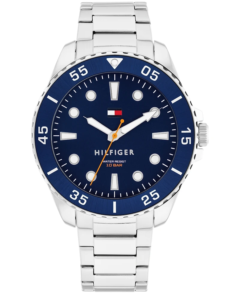 Tommy Hilfiger Men's Quartz Silver-Tone Stainless Steel Bracelet Watch