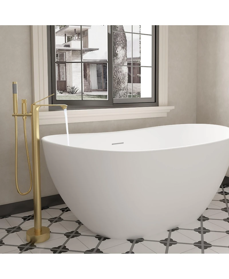 Freestanding Bathtub Faucet with Hand Shower - Sleek Design, Anti-Scald, and Corrosion-Resistant