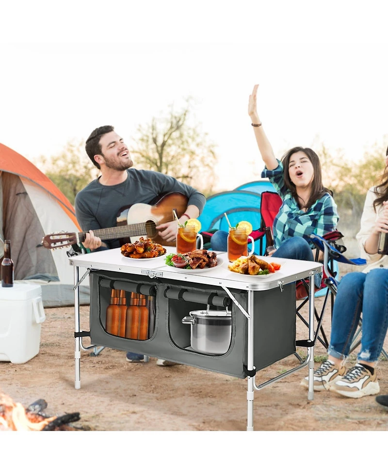 Height Adjustable Folding Camping Table