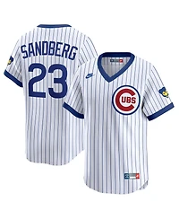 Nike Men's Ryne Sandberg White Chicago Cubs Throwback Cooperstown Collection Limited Jersey