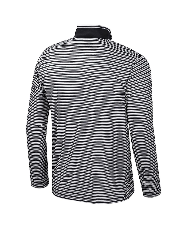 Colosseum Men's Black Tennessee Volunteers Striped Quarter-Zip Sweatshirt