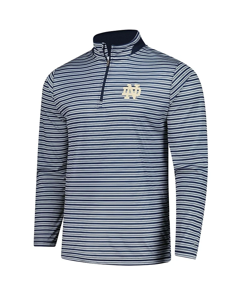 Colosseum Men's Navy Notre Dame Fighting Irish Striped Quarter-Zip Sweatshirt