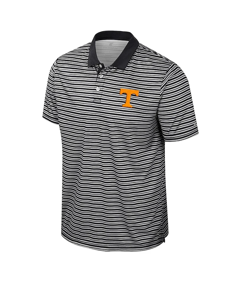 Colosseum Men's Black Tennessee Volunteers Striped Polo Shirt