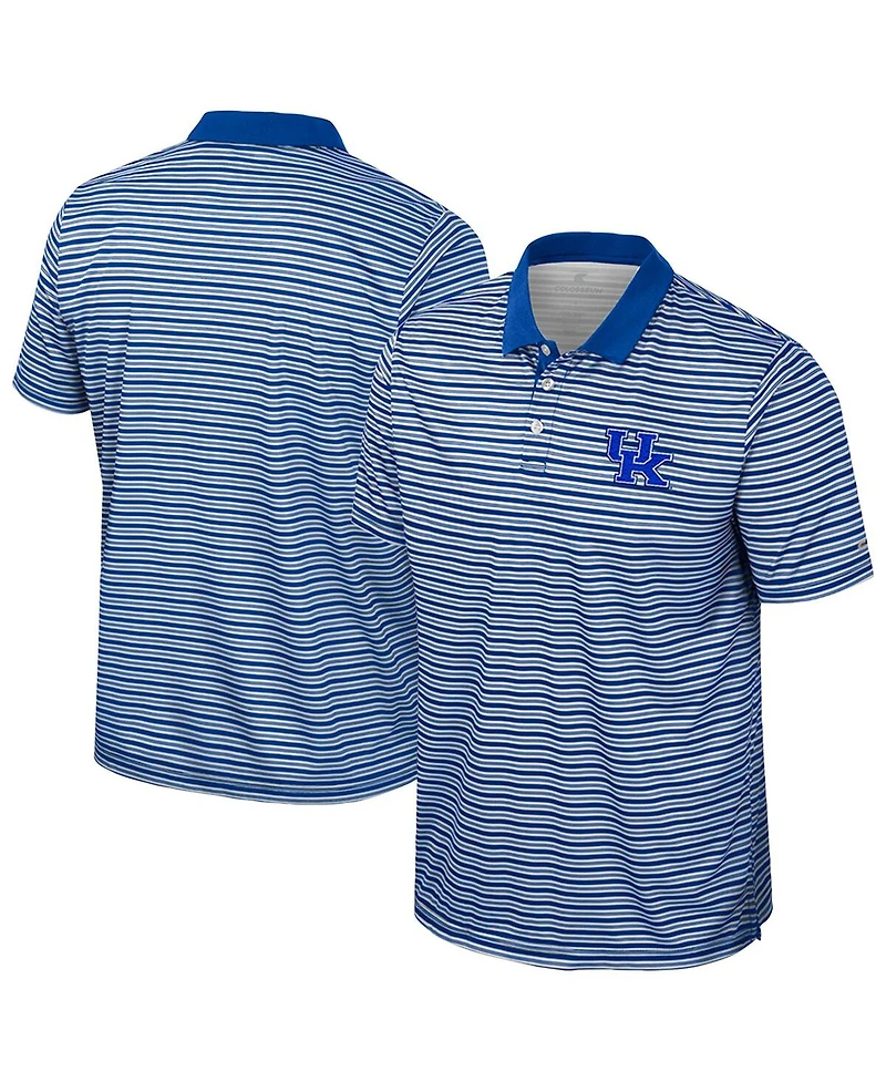Colosseum Men's Royal Kentucky Wildcats Striped Polo Shirt