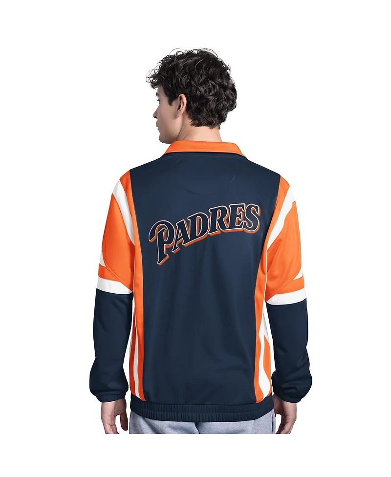 Starter Men's Brown/Gold San Diego Padres Contender Tricot Full-Zip Track Jacket