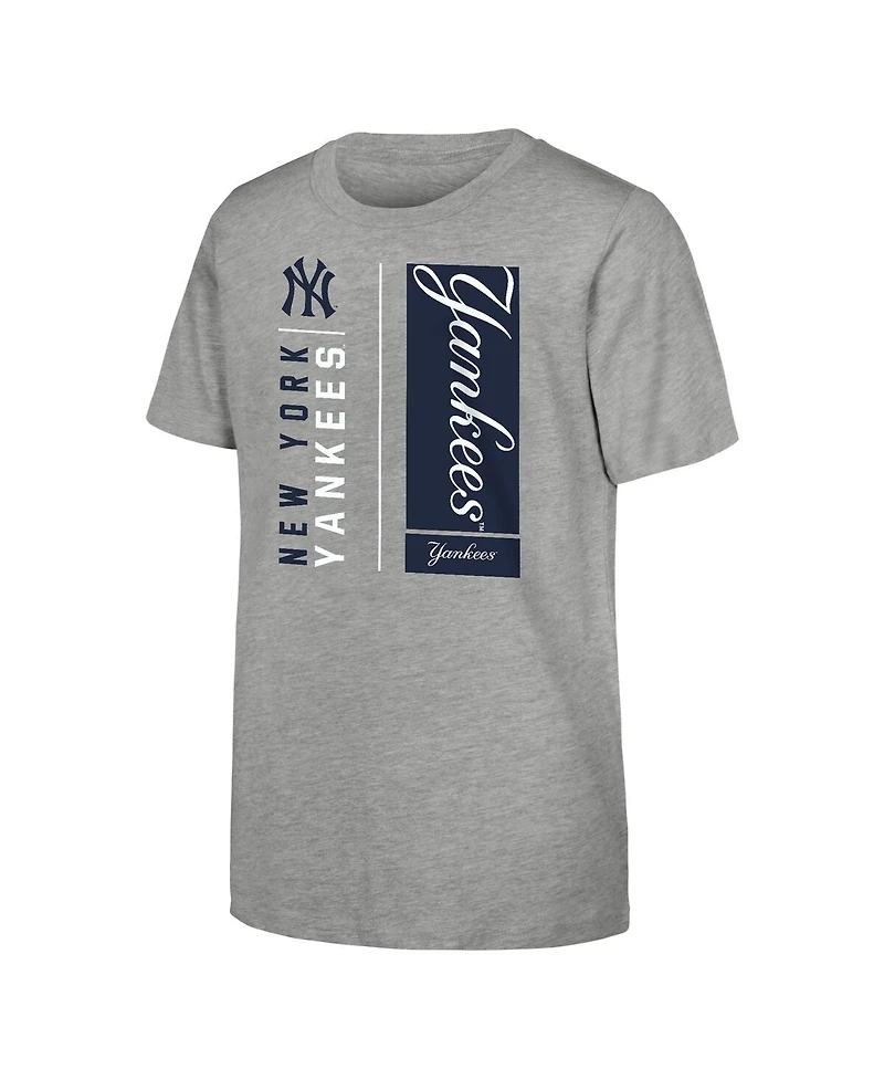 Outerstuff Big Boys and Girls Heather Gray New York Yankees The Mvp T-Shirt