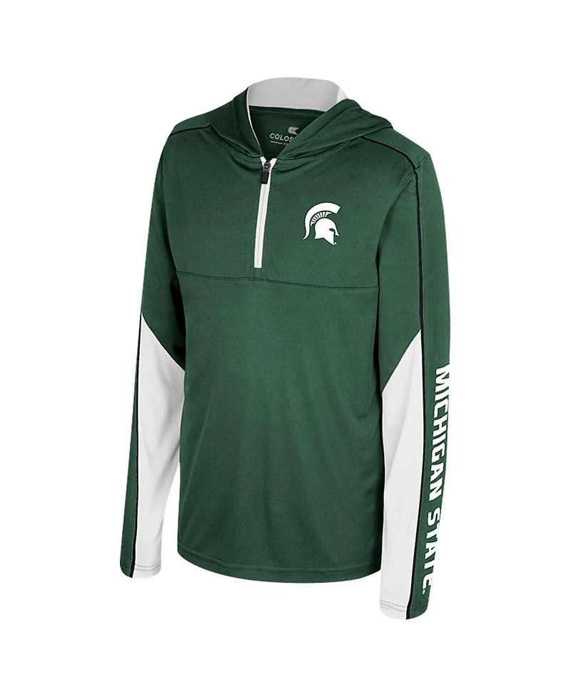 Colosseum Big Boys and Girls Green Michigan State Spartans Hansel Quarter-Zip Hoodie