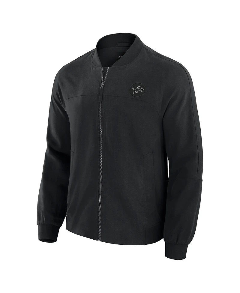 J. Palmer Men's Black Detroit Lions Lightweight Cover-4 Tri-Blend Full-Zip Jacket