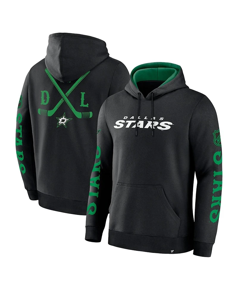 Fanatics Men's Black Dallas Stars Big City Legacy Fleece Pullover Hoodie