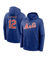 Nike Men's Francisco Lindor Royal New York Mets Player Name Number Club Pullover Hoodie