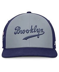Nike Men's Gray/Royal Brooklyn Dodgers Cooperstown Collection Pro Performance Snapback Hat