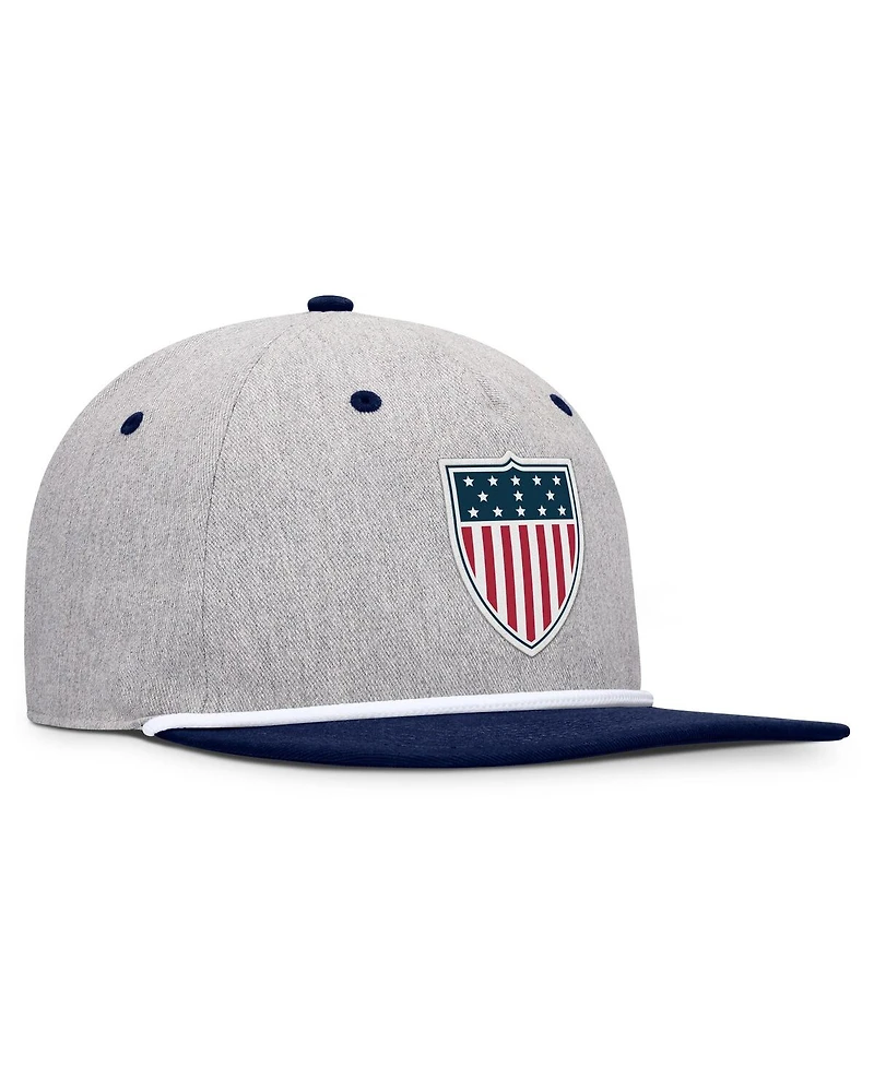Fanatics Men's Heather Gray/Navy Team Usa Eagle Snapback Hat