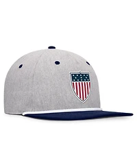 Fanatics Men's Heather Gray/Navy Team Usa Eagle Snapback Hat