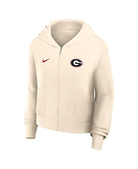 Nike Women's Cream Georgia Bulldogs Chill Midi Full-Zip Hoodie