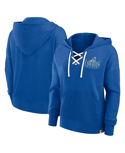 Fanatics Women's Royal Dallas Cowboys Blitz Left Lace-Up Pullover Hoodie