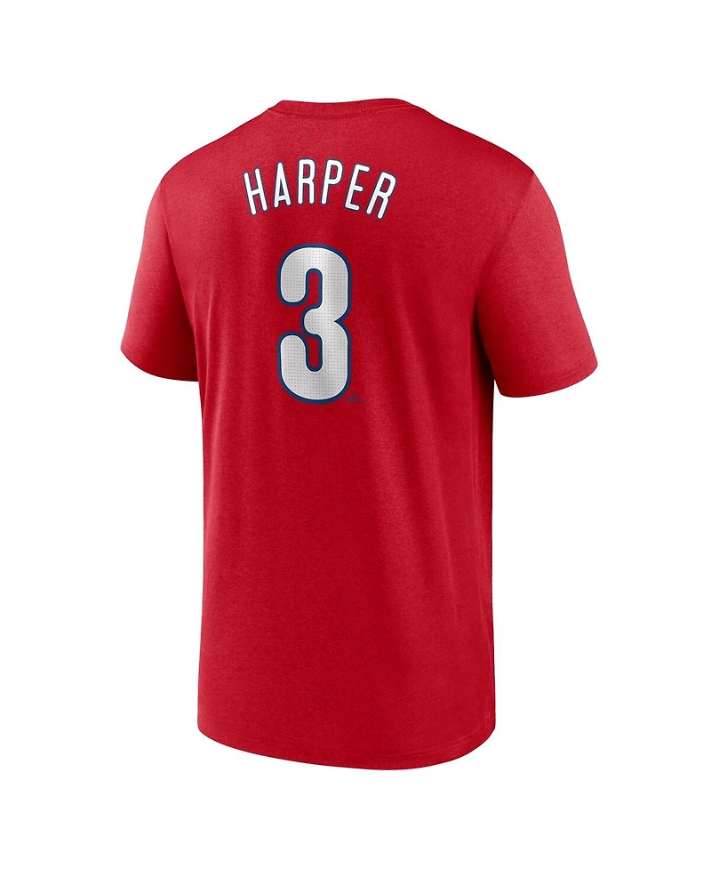 Nike Men's Bryce Harper Red Philadelphia Phillies Legend Name Number Performance T-Shirt