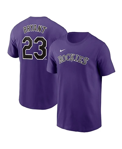 Nike Men's Kris Bryant Purple Colorado Rockies Fuse Name Number T-Shirt