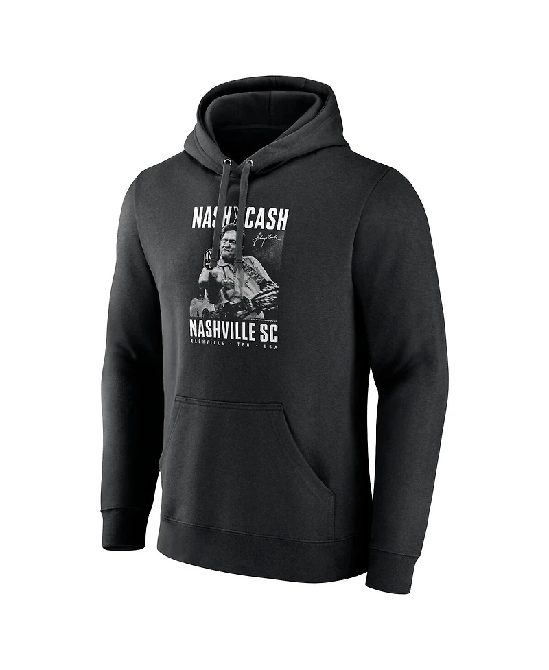 Fanatics Men's Black Nashville Sc Johnny Cash Finger Pullover Hoodie