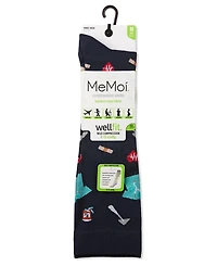 MeMoi Women's Medical Themed 8-15mmHg Graduated Compression Socks MFY08330