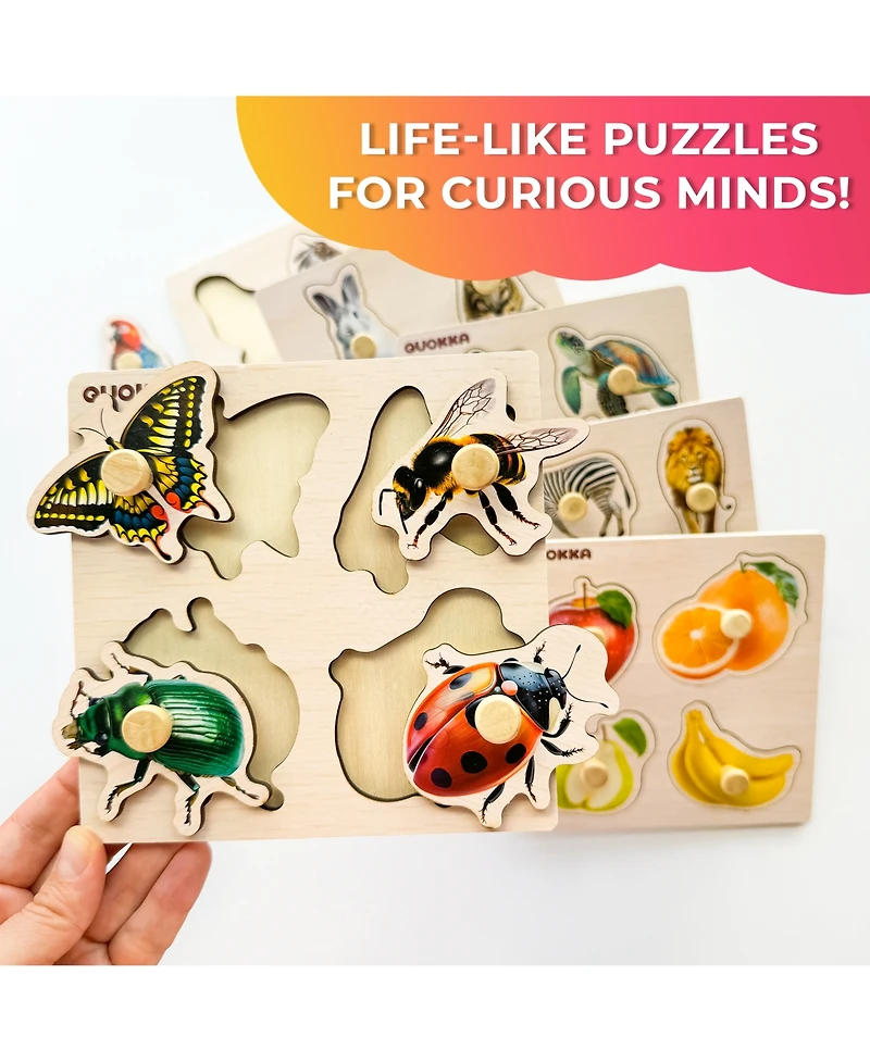 Quokka Wooden Puzzles for Toddlers 1-3 – Pegged Puzzles for Kids