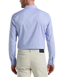 Perry Ellis Men's Slim Fit Long Sleeve Button-Front Dobby Cotton Shirt