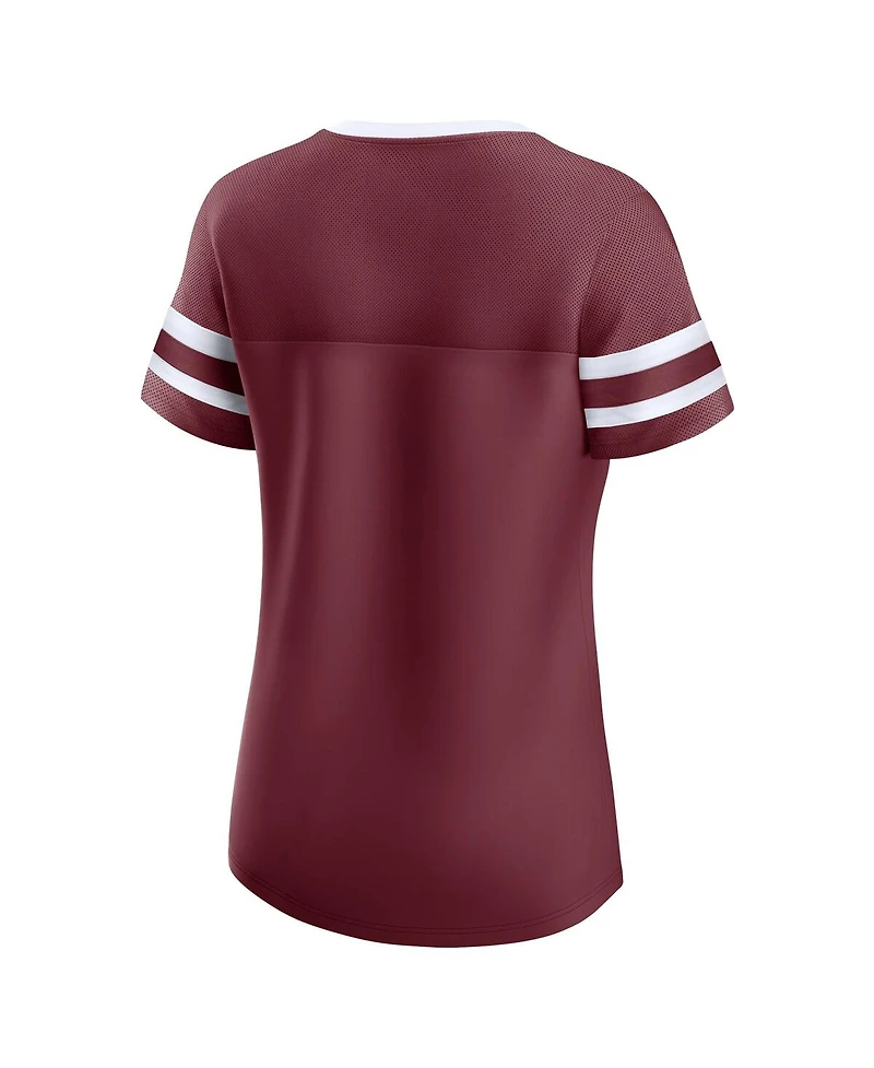 Fanatics Women's Maroon Texas A&M Aggies Iconic Athena Lace-Up T-Shirt