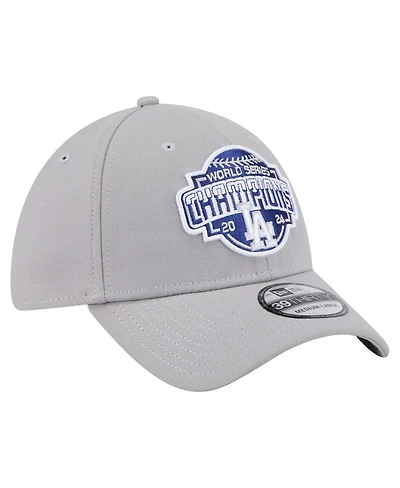 New Era Men's Gray Los Angeles Dodgers 2024 World Series Champions 39THIRTY Flex Hat