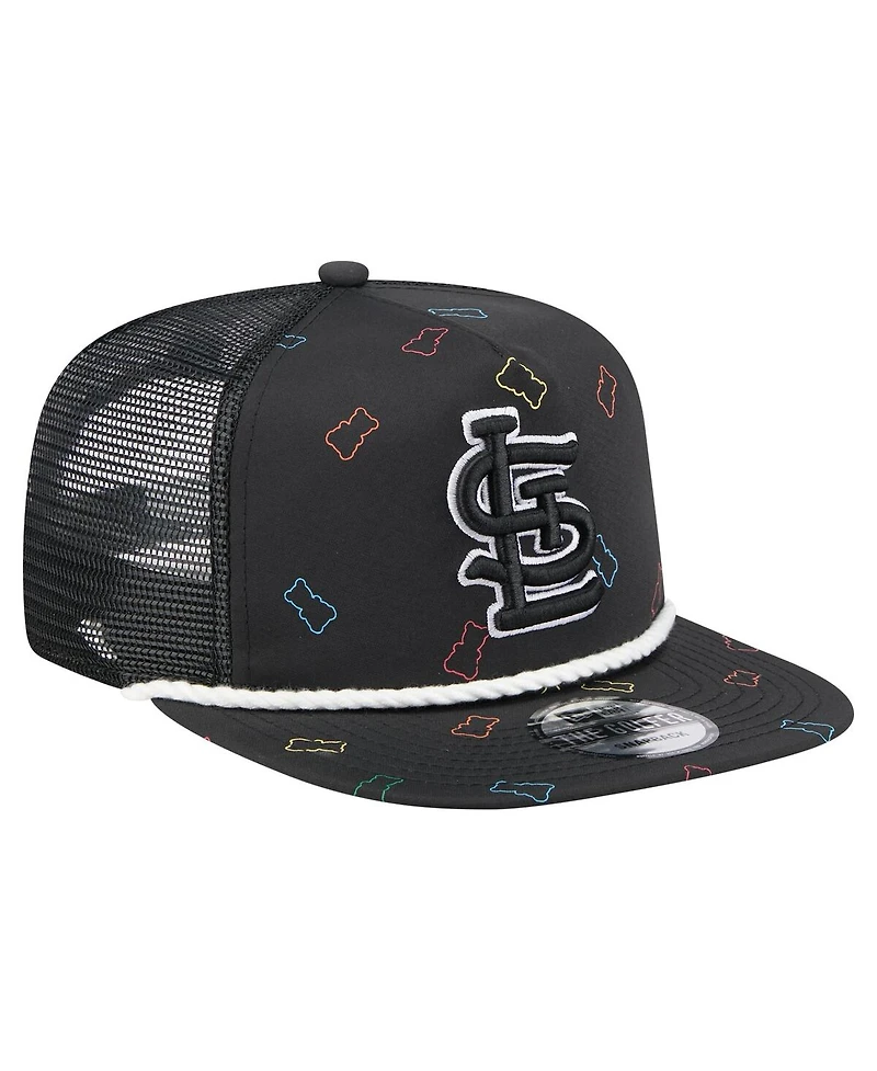 New Era Men's Black St. Louis Cardinals Gummy Golfer Trucker Adjustable Hat