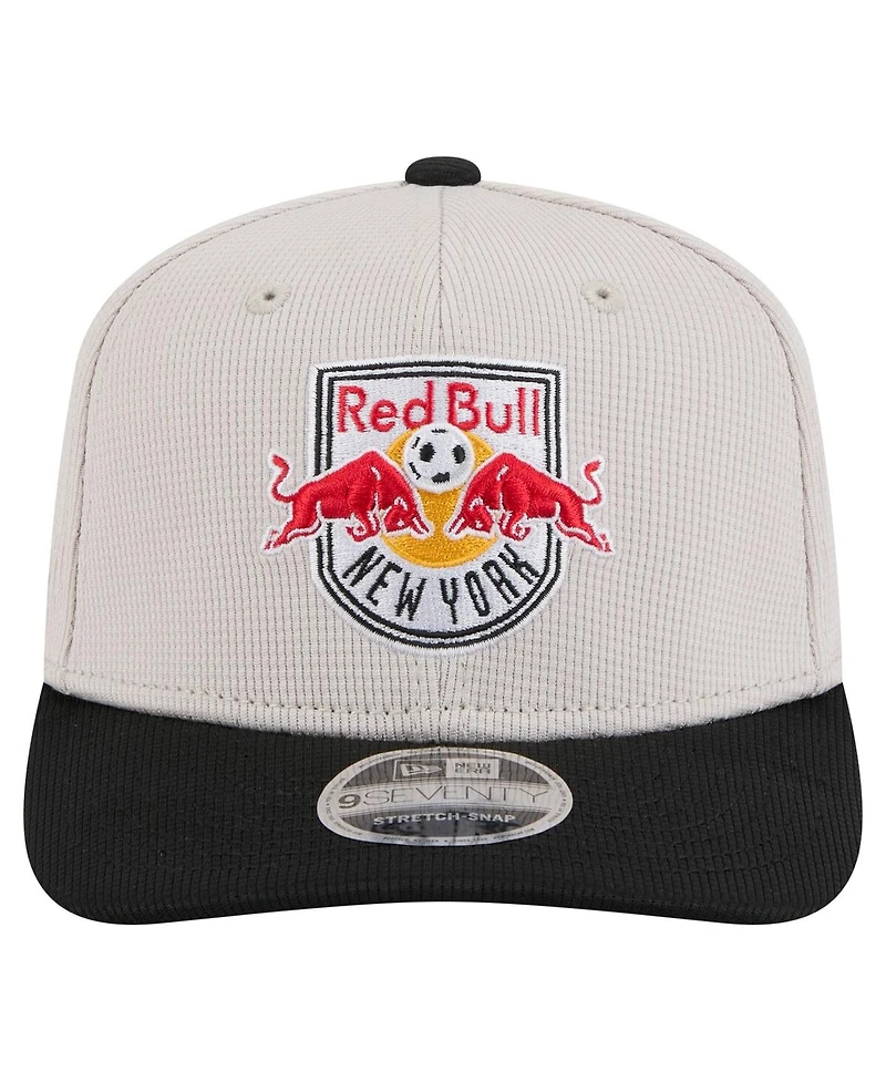 New Era Men's Khaki/Black New York Red Bulls 2025 Jersey Hook 9SEVENTY Stretch-Snap Hat