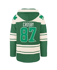 '47 Brand Men's Sidney Crosby Kelly Green Pittsburgh Penguins St. Patrick's Day Player Name Number Lacer Pullover Hoodie