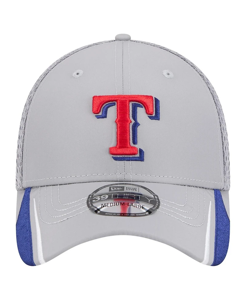 New Era Men's Gray Texas Rangers Linear 39THIRTY Flex-Fit Hat