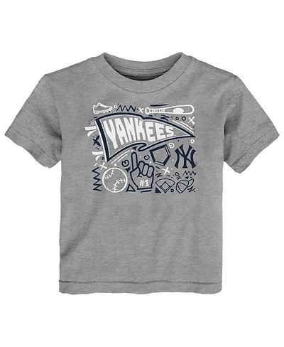 Outerstuff Toddler Heather Gray New York Yankees Ballpark Fun T-Shirt