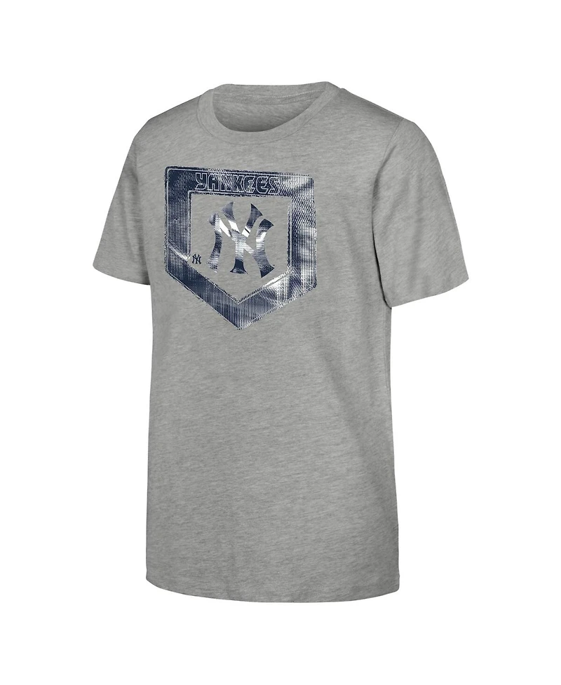 Outerstuff Big Boys and Girls Heather Gray New York Yankees Stolen Base T-Shirt