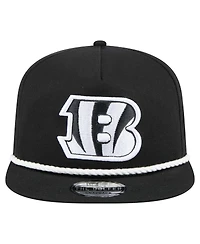 New Era Men's Black Cincinnati Bengals B-Dub Golfer Snapback Hat