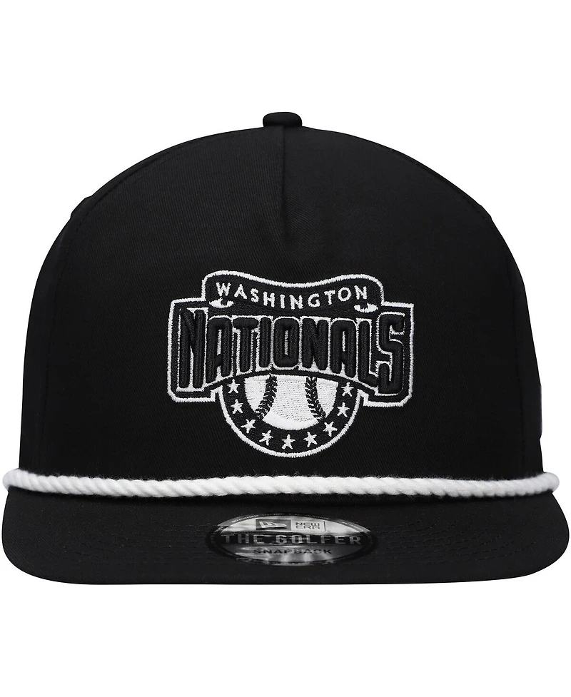New Era Men's Black Washington Nationals Golfer Snapback Hat