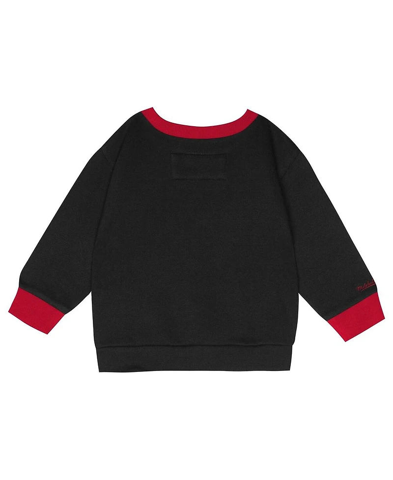 Mitchell & Ness Toddler 2-Piece Chicago Blackhawks Oversized Block Buster Fleece Sweatshirt and Pants Set