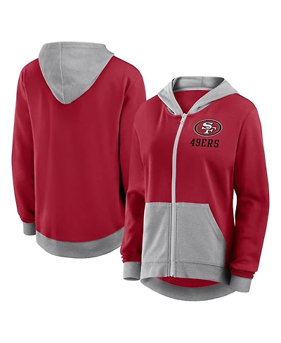 Fanatics Women's Scarlet San Francisco 49ers Hit It Full-Zip Hoodie